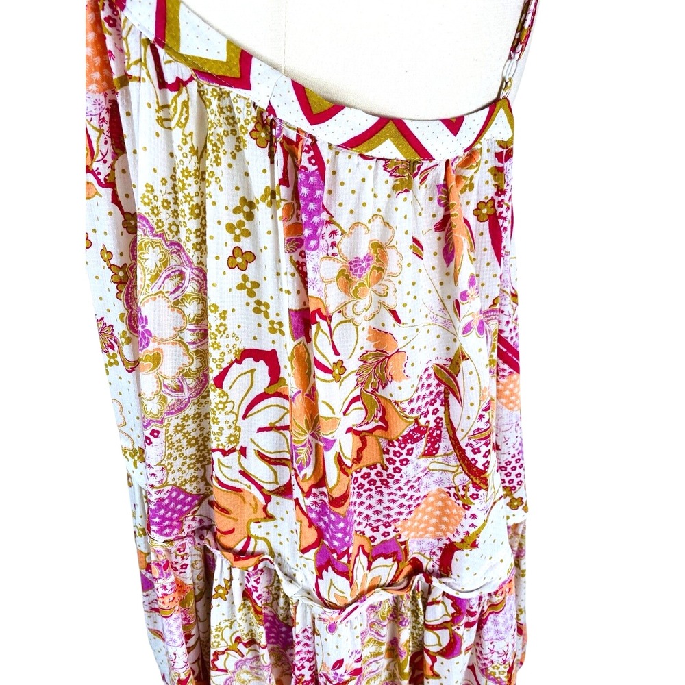 Intimately Free People Get A Clue Mini Dress Size M Strappy Floral Flounced - Picture 3 of 16